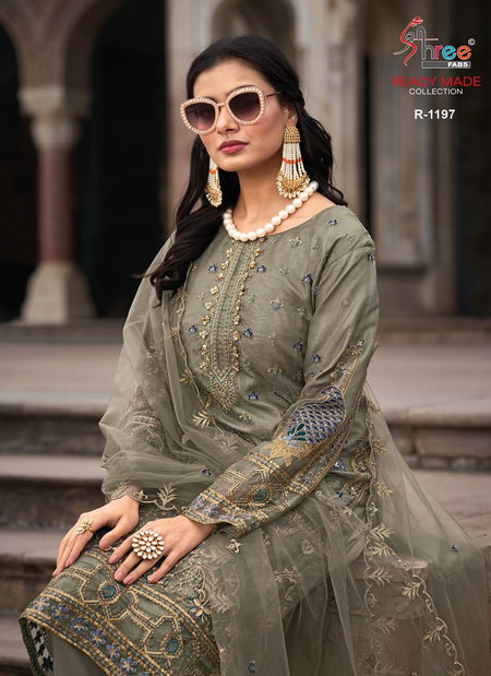 R 1197 By Shree Organza Embroidery Pakistani Suits Wholesale Price In Surat 
